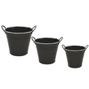 1xNordic Garden Planter Flower Plant Bucket for Weeding Decor- Dark Gray