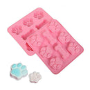 Silicone Cake Mold Dog Paw Bone Shape Muffin Tray Cookie Moulds Chocolate C I4E0