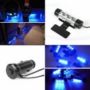 4x 3 LED Charge Car Decorative Light Lamps Car Interior Accessories Foot Blue