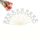 10pcs Glitter Diamond Ring Cupcake Cake Toppers Wedding Cake Decorations 3C