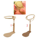 Round Adjustable Wood Cross Stitch Rack Desktop Embroidery Frame DIY