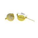 10Pcs Brooch Pin Back Base 20mm Round Cabochon Setting Tray with Safety Pins