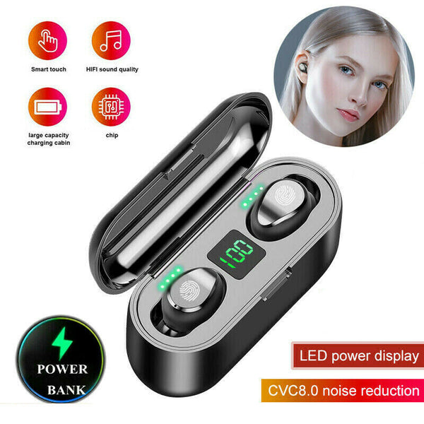 Wireless Earphones Wireless Earbuds Mini Headset LED Stereo Headphone
