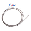 Stainless Steel RTD PT100 Temperature Sensor Thermocouple with 3 Cable Wires 2m