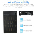 USB 3.0 to SATA External Hard Drive Enclosure Lay-Flat Docking Station 2.5in