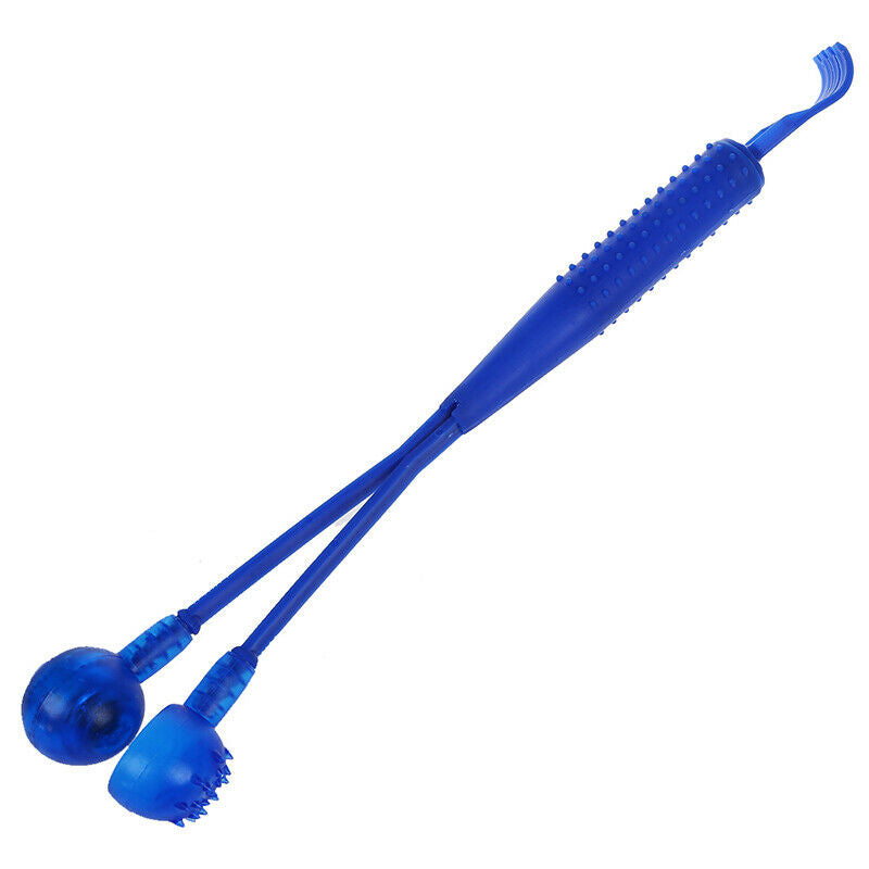 Plastic Blue 2 in 1 Magnetic Hammer Knock Massager Back Scratcher Q2L7