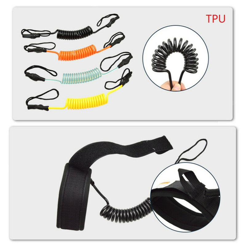 2pcs Surfboard Leash TPU 1.6m Surfing Wrist Ankle Leash SUPs Leg Rope Safe Gear