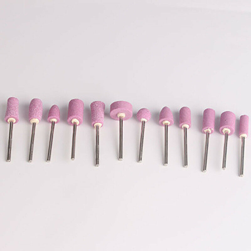 12x/Set Nail Art Manicure Tool Ceramic Drill Bits Burs Polishing Grinding  TVM