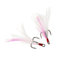 lot 5pcs Carbon Steel Sharp Fishing Treble Hooks with Feather Accessories 6#