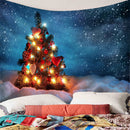 Christmas Tree Snowy Sky Wall Art Hanging Tapestry Dorm Bedspread Decor C