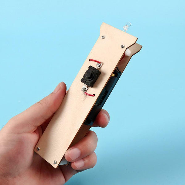 DIY Flashlight Wood Toys Kit Kid Educational Physics Science Assemble Craft