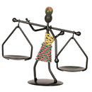 Metal Sculpture Candle Holder Decorative Candlestick for Christmas Decor-C