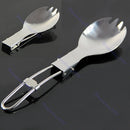 Foldable Folding Stainless Steel Spoon Spork Fork Camping Picnic Cook New