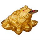 Lucky Three-Leg / Ching Bagua Coin Toad Frog Fortune Feng Shui 5cm Golden