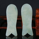 2X Natural Facial Gua Sha Jade Stone Guasha Board Scrape Therapy Massag GKD