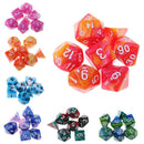 14PCS Polyhedral Dice for  DND Dice Party Game Blue Rose