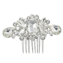 Women's Bridal Wedding Flower Diamante Rhinestones Hair Clip Comb (04) B4T1