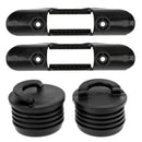 Set 4 Canoe Marine Boat Scupper Drain Holes Plug, Kayak Paddle Clip Holder