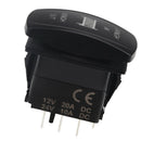 7Pins Boat Car Waterproof Green LED Light Rocker Switch 12-24V SPST On-Off-On