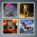 4 Pack Eagle Tiger DIY 5D Diamond Painting Kits Full Drill Cross Stitch Decor