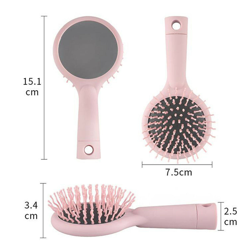 Mini Portable Pocket Comb Travel Massager Hair Brush Anti-Tangle for Women