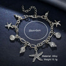 Starfish Turtle Anklet Multilayer Charm Beads Sea Handmade Boho Anklet Foot