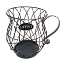Black Espresso Coffee Pod Holder Mug Cup Storage Basket Large Capacity