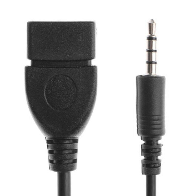3.5mm Male Plug Jack To USB 2.0 Female Car Stereo Audio Adapter Converter CabTO