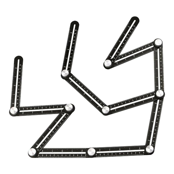 Twelve Folding Ruler Aluminum Alloy Adjustable Woodworking 12-side Template Tool