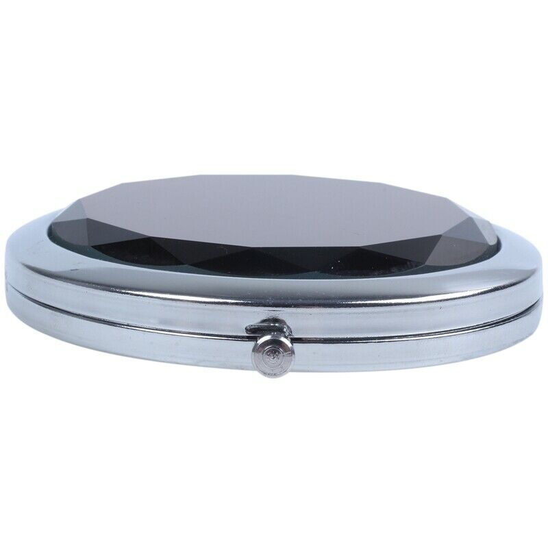 Travel Compact Pocket Crystal Folding Makeup Mirror,Purple G7J4