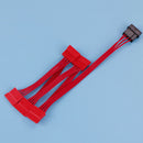 1Pc 4pin ide to 5 15pin sata splitter hard drive power cable cord 18AWG red  Hn