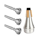 4pcs Professional 3/5/7C Trumpet Replacement Mouthpiece Mute Silencer Set A