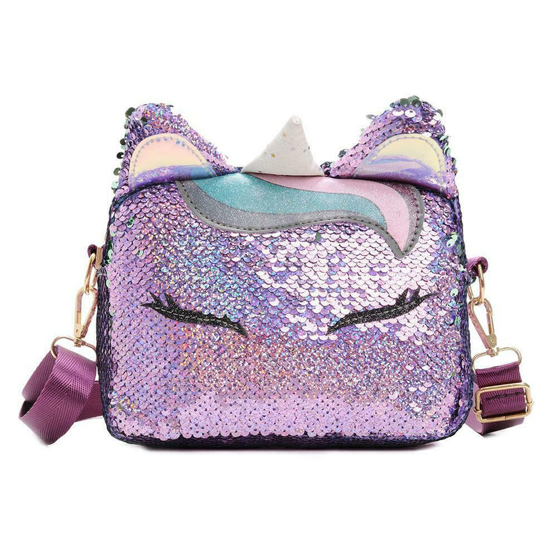 Sequins Animal Shaped Shoulder Handbags Women Small Crossbody Bags (Purple)