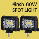4"  Row 60W 20LED Work Lights Bar Driving Fog Flood Spot for Truck LJV LJ