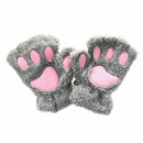 Womens Lovely Cat Claw Paw Plush Glove Gift Gray