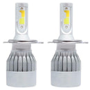 1 Pair H4 LED Car Headlight Bulbs 8000LM 6000k+3000k COB Auto Headlamp Bulbs