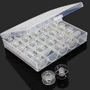 25 Spools Clear Bobbins in Case Organizer Storage Box Holder Sewing Machine BX