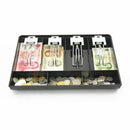 7 Grids Coin Money Plastic Storage Box Bill Cash Tray Organizer With Metal Clips