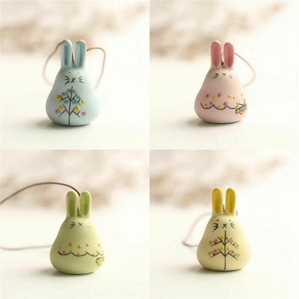 Exquisite hand-made ceramic wind chimes jewelry cute rabbit wind bell Bell