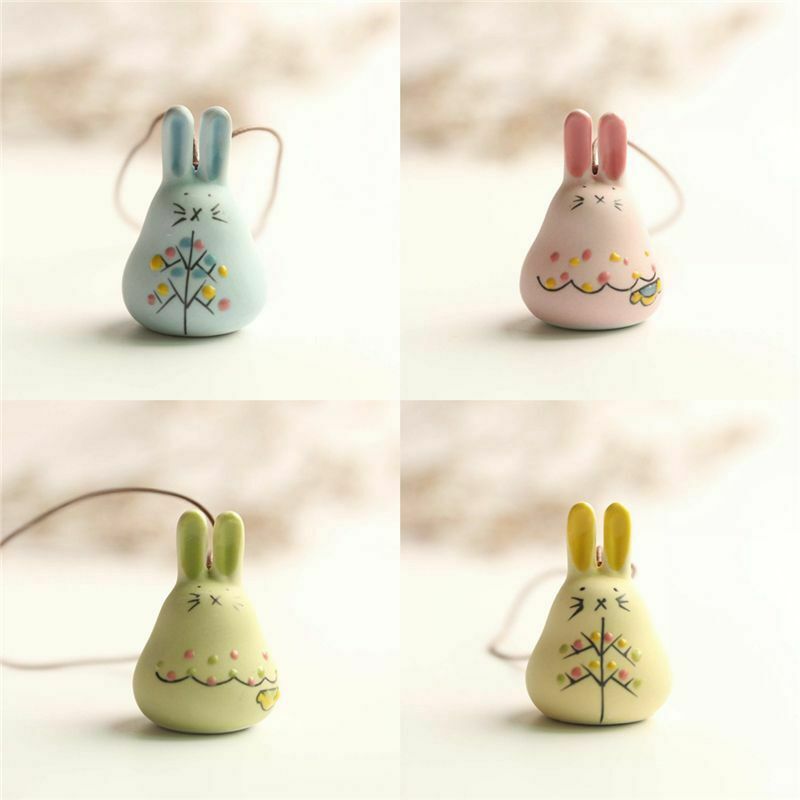 Exquisite hand-made ceramic wind chimes jewelry cute rabbit wind bell Bell