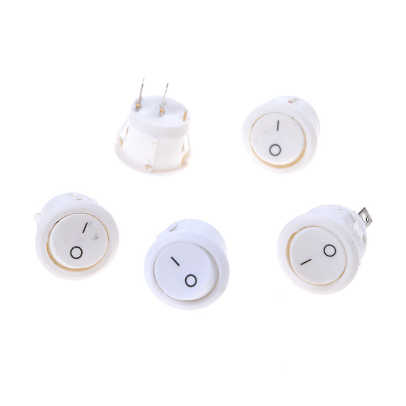 5 X Car 12V ON/OFF Round Rocker Boat Toggle Switch Push Button White  Bj