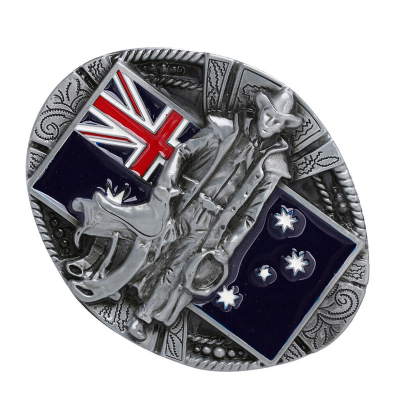Knight Belt Buckle Western Cowboy Australian Flag Pattern Belt Buckles