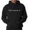 Friends Print Hoodies Unisex Long Sleeve Loose Casual Sweatshirts (Black M) A