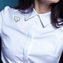 White Love Heart Brooch Cross Pins Alloy Badge Backpack Jacket Decor Gift