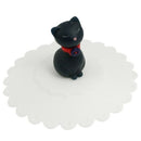 Cartoon Cat Design White Soft Silicone Cup Cover Lid