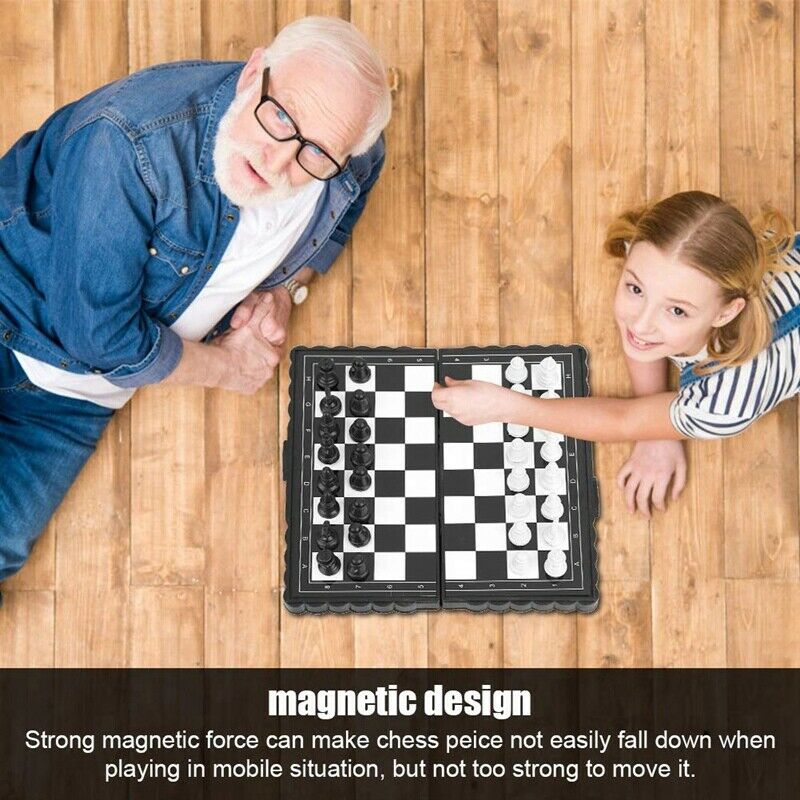 5X(5x5 Inch Chess Portable Plastic Folding Board With Magnetic Chess Game  S2C9)