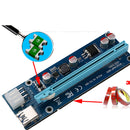 USB3.0 1x to16x Extender Riser PCI-E Express Card Adapter SATA 0.6m Power Cable