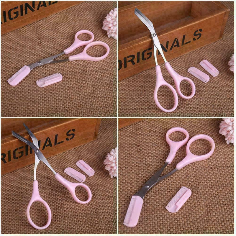 Makeup Eyebrow Hair Scissors Trimming Tweezer StainlessSteels Tool B O5N8