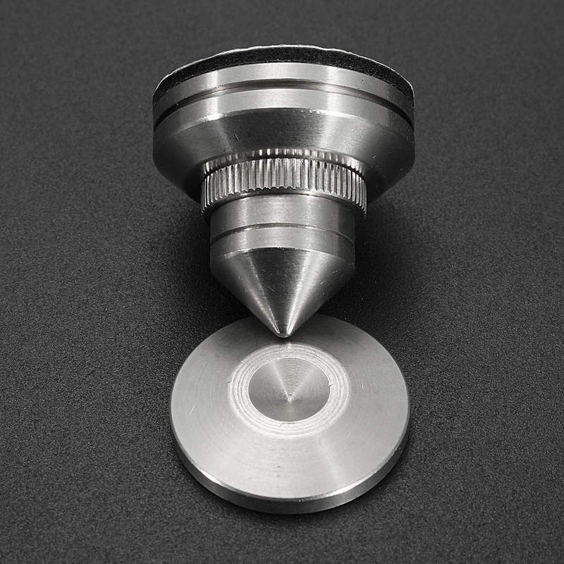 4x Stainless Steel Speaker Spike & Pad Base Amplifier Isolation Cone Stand Feet