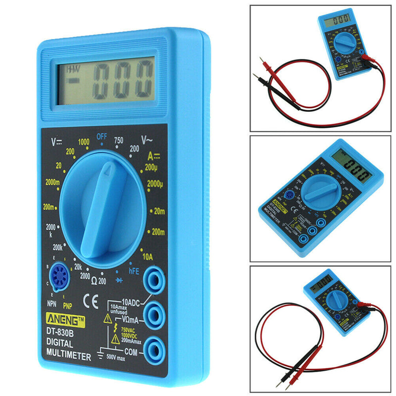 DT-830B Digital LCD Multimeter AC/DC 750/1000V Amp Volt Ohm Tester Meter